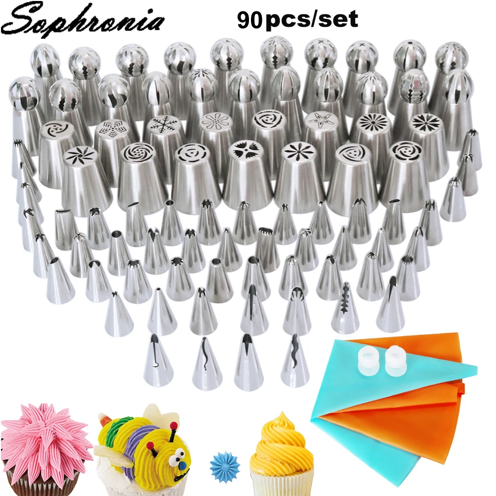 Sophronia 90PCS/set Pastry Nozzles and Korean Style Stainless Steel Pastry Piping Nozzles Tips Russian Tulip Set CS096
Sophronia 90PCS/set Pastry Nozzles and Korean Style Stainless Steel Pastry Piping Nozzles Tips Russian Tulip Set CS096