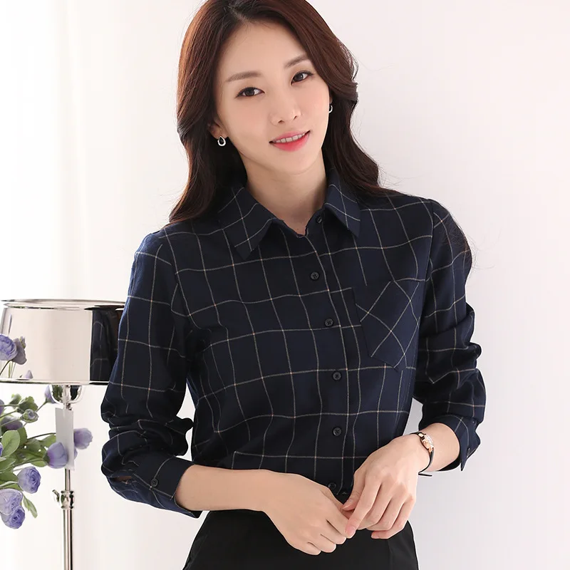 New Winter Women's Shirts Long Sleeve Plaid Shirt Pocket Ladies Office Blouse Plus Size 4XL OL Female Blusas Camisas Mujer
New Winter Women's Shirts Long Sleeve Plaid Shirt Pocket Ladies Office Blouse Plus Size 4XL OL Female Blusas Camisas Mujer