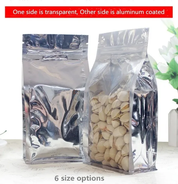 50pcs/lot-6 size options Stand Up Clear front Aluminized back Zip Lock Seal Bags Food Sample Powder Candy Party Gift Bags
50pcs/lot-6 size options Stand Up Clear front Aluminized back Zip Lock Seal Bags Food Sample Powder Candy Party Gift Bags