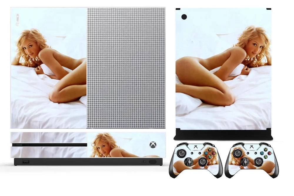 Виниловая наклейка Sexy Lady 209 Защитная пленка для Microsoft Xbox One S и 2 контроллера |