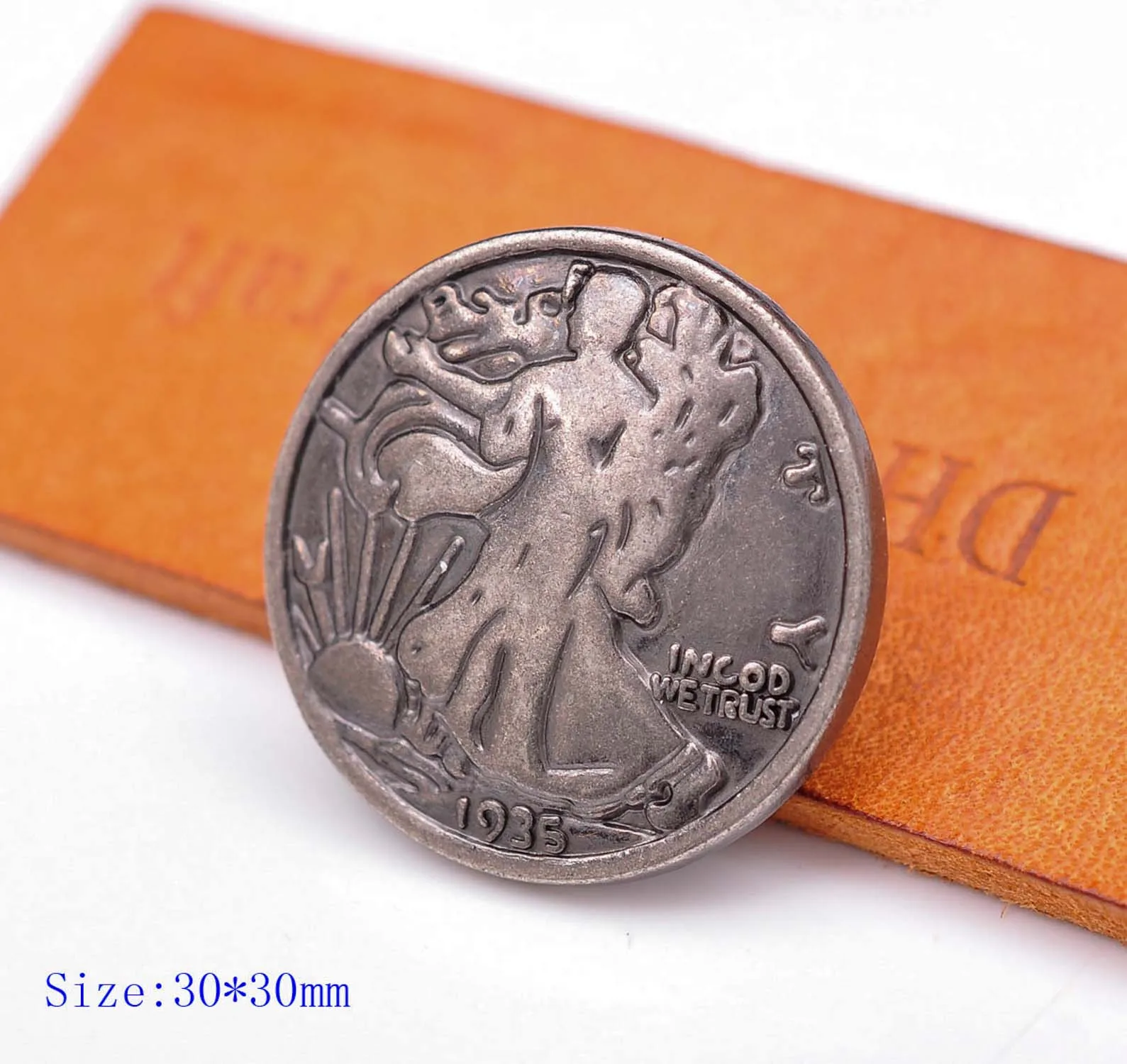 10X IN GOD WE TRUST WALKING LIBERTY ANTIQUE SILVER LEATHERCRAFT BELT USA COIN CONCHO DECOR 1-1/8" SCREW BACK
10X IN GOD WE TRUST WALKING LIBERTY ANTIQUE SILVER LEATHERCRAFT BELT USA COIN CONCHO DECOR 1-1/8" SCREW BACK