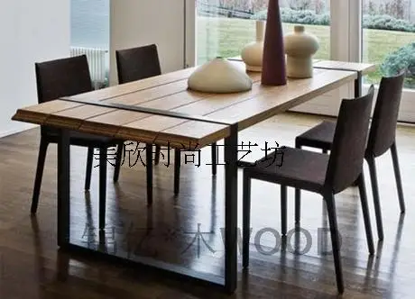 New wrought iron dining table retro LOFT style wood coffee tables lengthen Specials | Мебель