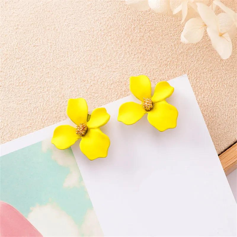 Ufavoirte Korean Style Cute Flower Stud Earrings For Women gift New Fashion Sweet Brinco Wholesale Jewelry | Украшения и