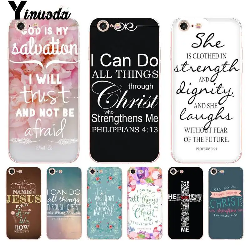 Чехол Yinuoda для iphone 7 6 X чехол с текстами из Библии филиппинскими мотивами Иисусом