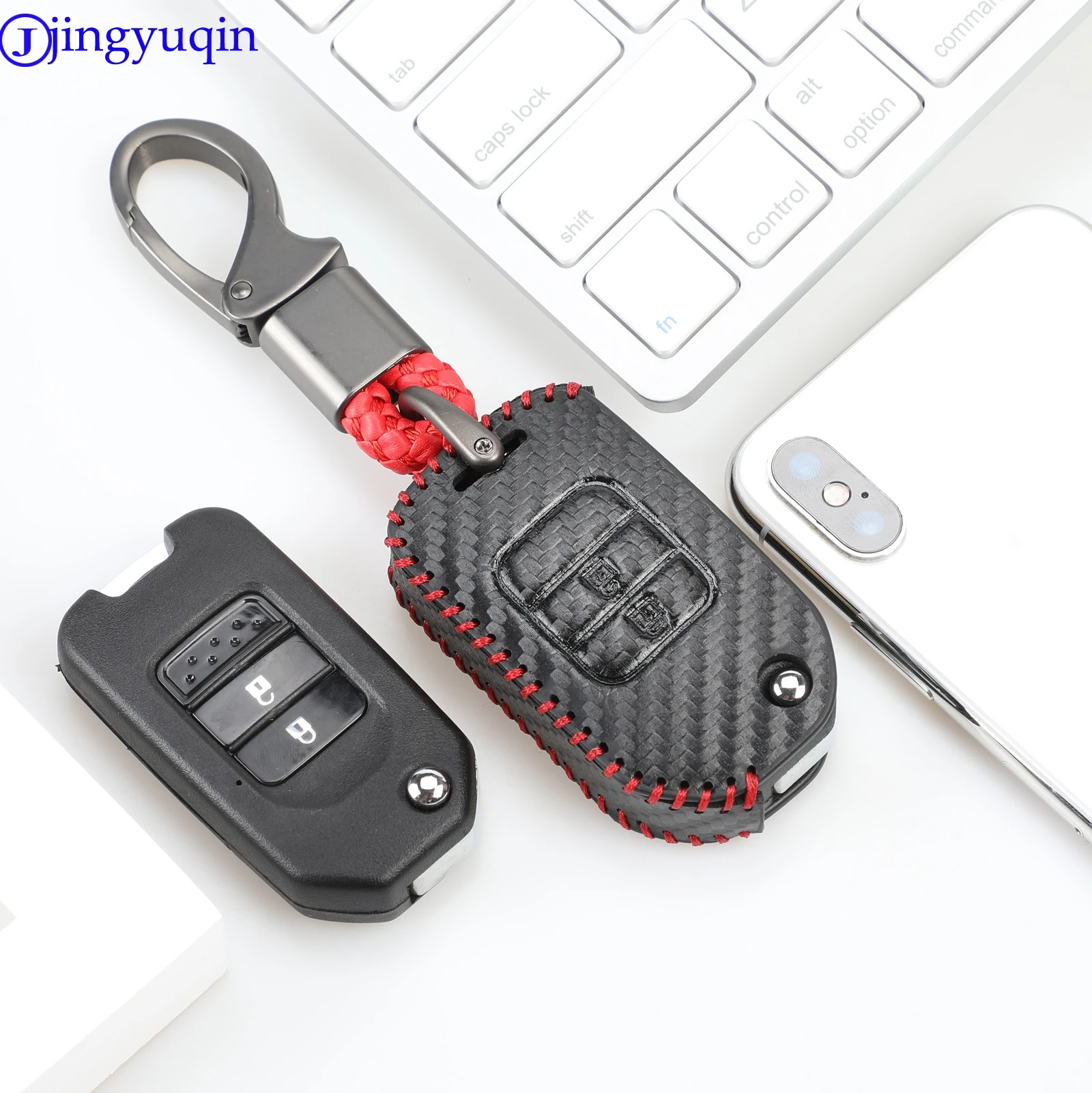 jingyuqin Carbon Leather Car Key Case Cover Shell For Honda Civic City Fit XRV Vezel Folding Key
jingyuqin Carbon Leather Car Key Case Cover Shell For Honda Civic City Fit XRV Vezel Folding Key