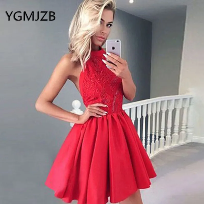 Red Short Homecoming Dresses 2019 A-Line High Collar Embroidery Lace Satin Girl Mini Homecoming Gown Prom Dress Graduation Dress
Red Short Homecoming Dresses 2019 A-Line High Collar Embroidery Lace Satin Girl Mini Homecoming Gown Prom Dress Graduation Dress