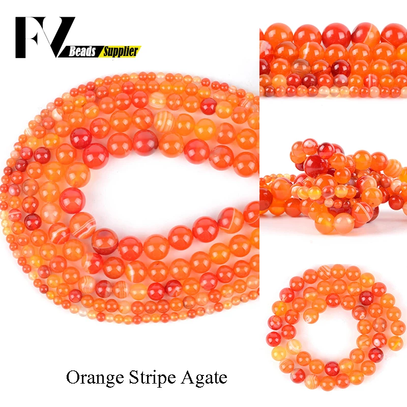 Smooth Orange Stripe Agates Round Beads Accessories 4mm-12mm Natural Stone Beads for Jewelry Making Needlework Bracelet Necklace
Smooth Orange Stripe Agates Round Beads Accessories 4mm-12mm Natural Stone Beads for Jewelry Making Needlework Bracelet Necklace