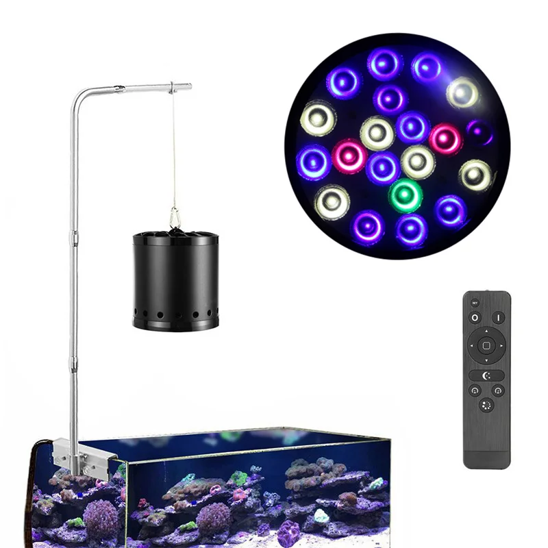 60W Aquarium Grow Light Remote-controlled LED Full Spectrum Lights for Coral Reef Fish Freshwater and Saltwater Marine Tanks
60W Aquarium Grow Light Remote-controlled LED Full Spectrum Lights for Coral Reef Fish Freshwater and Saltwater Marine Tanks