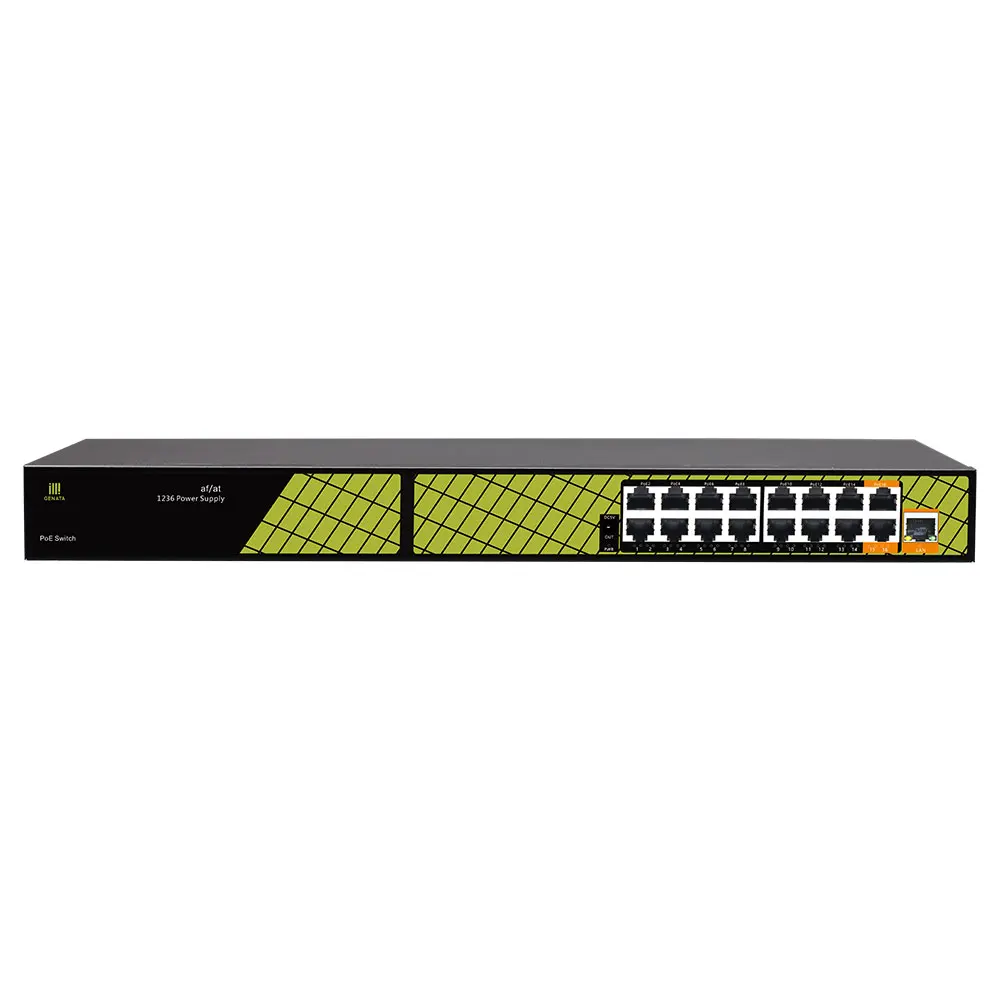 Высокое качество 16 портов Ethernet poe коммутатор с 1 гигабитным каналом связи и 2