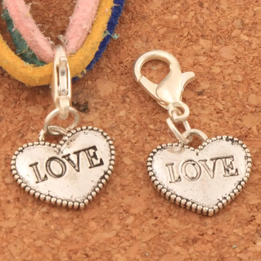 Dots Rim LOVE Heart Lobster Claw Clasp Charm Beads 13.6x26.9mm 26PCS zinc alloy Jewelry DIY C915
Dots Rim LOVE Heart Lobster Claw Clasp Charm Beads 13.6x26.9mm 26PCS zinc alloy Jewelry DIY C915
