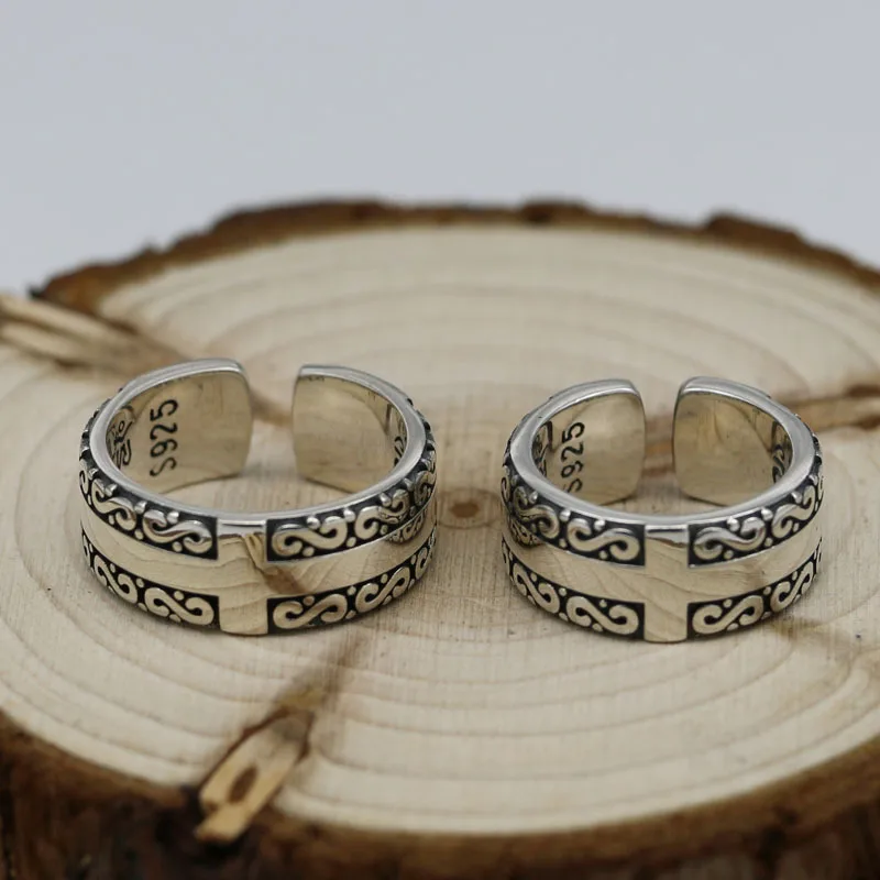 Fashion Sterling Silver Ring Male Open Ended Female Retro Thai Silver Ring Personality Couple Jewelry
Fashion Sterling Silver Ring Male Open Ended Female Retro Thai Silver Ring Personality Couple Jewelry