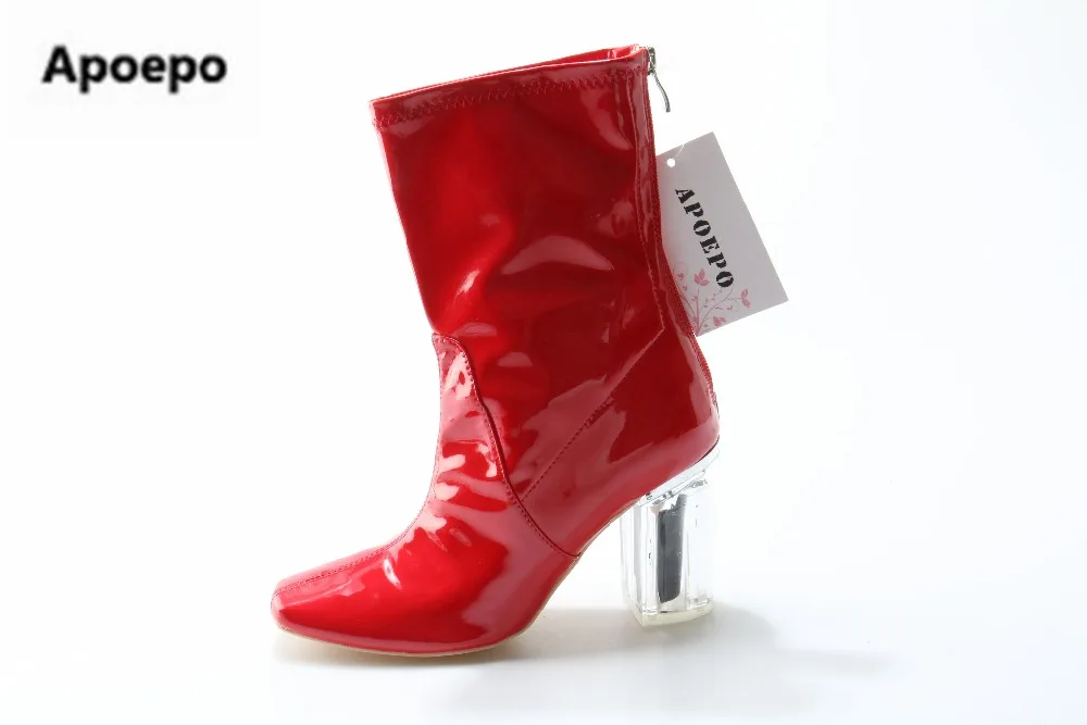 Sales brand red boots Transparent high heels boots women square toe mid-calf rainboots sexy ankle boots for women boots
Sales brand red boots Transparent high heels boots women square toe mid-calf rainboots sexy ankle boots for women boots