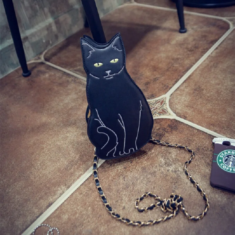 Фото Эксклюзивный дизайн Сумка с кошкой в погоню Милая женская сумка - купить