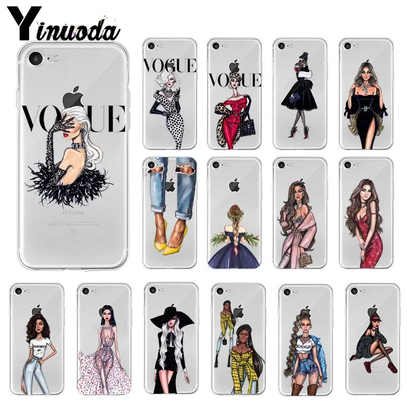 Yinuoda VOGUE Рождество девушка пользовательские фото мягкий чехол для телефона Apple
