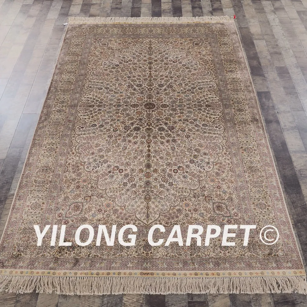 

Yilong 5 'x 8' ручной работы персидские ковры цвета слоновой кости античный турецкий Шелковый ковер (SL154A5x8)