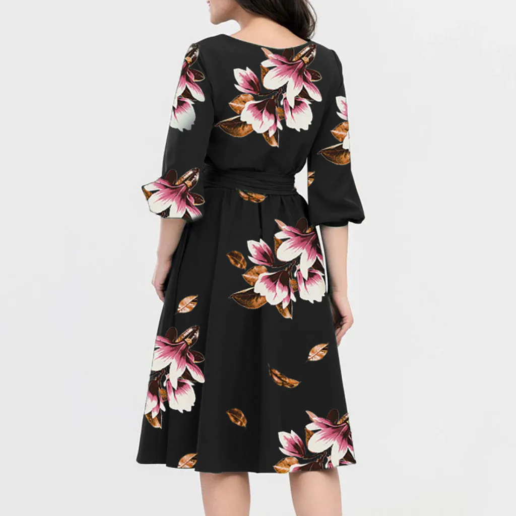 A-Line summer Women Elegant O-Neck Half Sleeve print Pocket o neck Knee-Length Casual party Dresses vestido
A-Line summer Women Elegant O-Neck Half Sleeve print Pocket o neck Knee-Length Casual party Dresses vestido