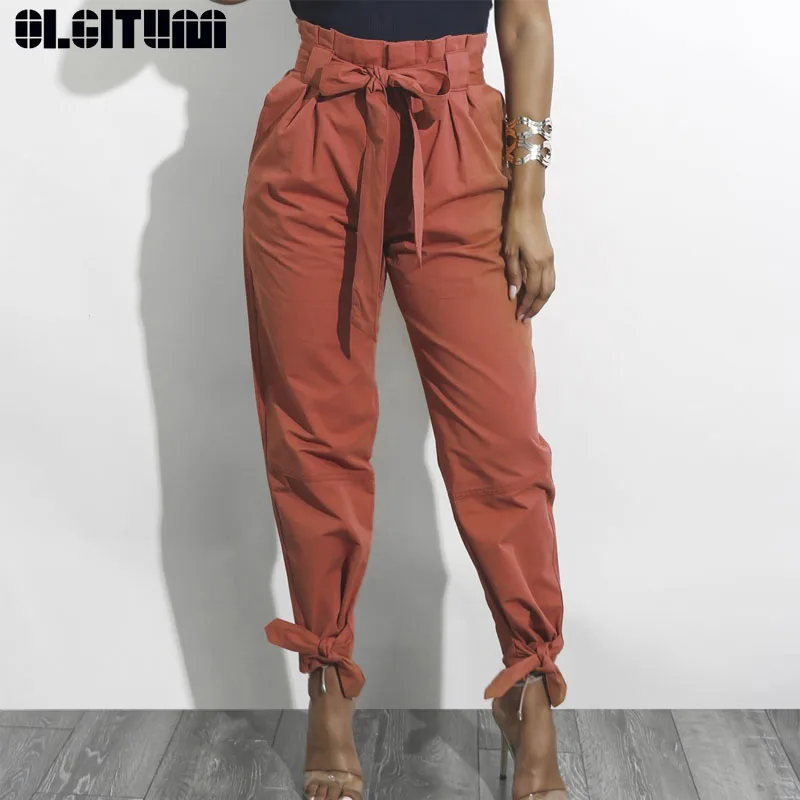 OLGITUM New 2020 Fashion Autumn Women Hight Waist Pants Sweet Drawstring Waist Casual Female Trousers Bottoms PT229 
OLGITUM New 2020 Fashion Autumn Women Hight Waist Pants Sweet Drawstring Waist Casual Female Trousers Bottoms PT229