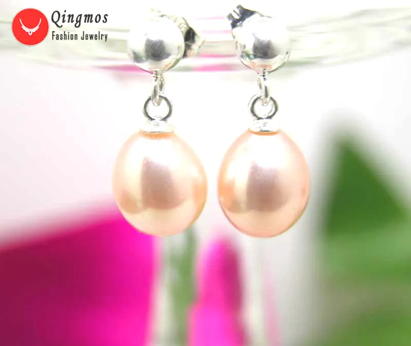 Qingmos Natural Pearl Earrings for Women with 7-8mm Drop Pink Pearl Dangle Earring Jewelry Sterling Silver S925 Stud Ear112
Qingmos Natural Pearl Earrings for Women with 7-8mm Drop Pink Pearl Dangle Earring Jewelry Sterling Silver S925 Stud Ear112