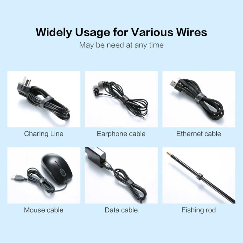 Wire Winder Cable Tidy Straps Fastening Organizer Ties Management For PC TV USB Earphone Mouse Cord Protector 1/3/5M | Электроника