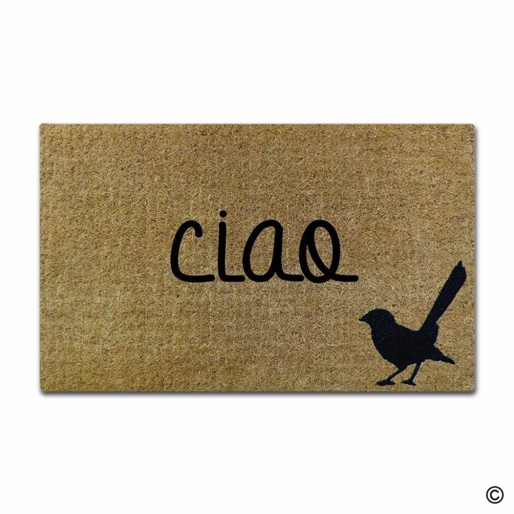 Funny Printed Doormat Ciao Bird Decorative Door Mat Indoor and Outdoor Floor Mat Non woven Top 18x30
Funny Printed Doormat Ciao Bird Decorative Door Mat Indoor and Outdoor Floor Mat Non woven Top 18x30