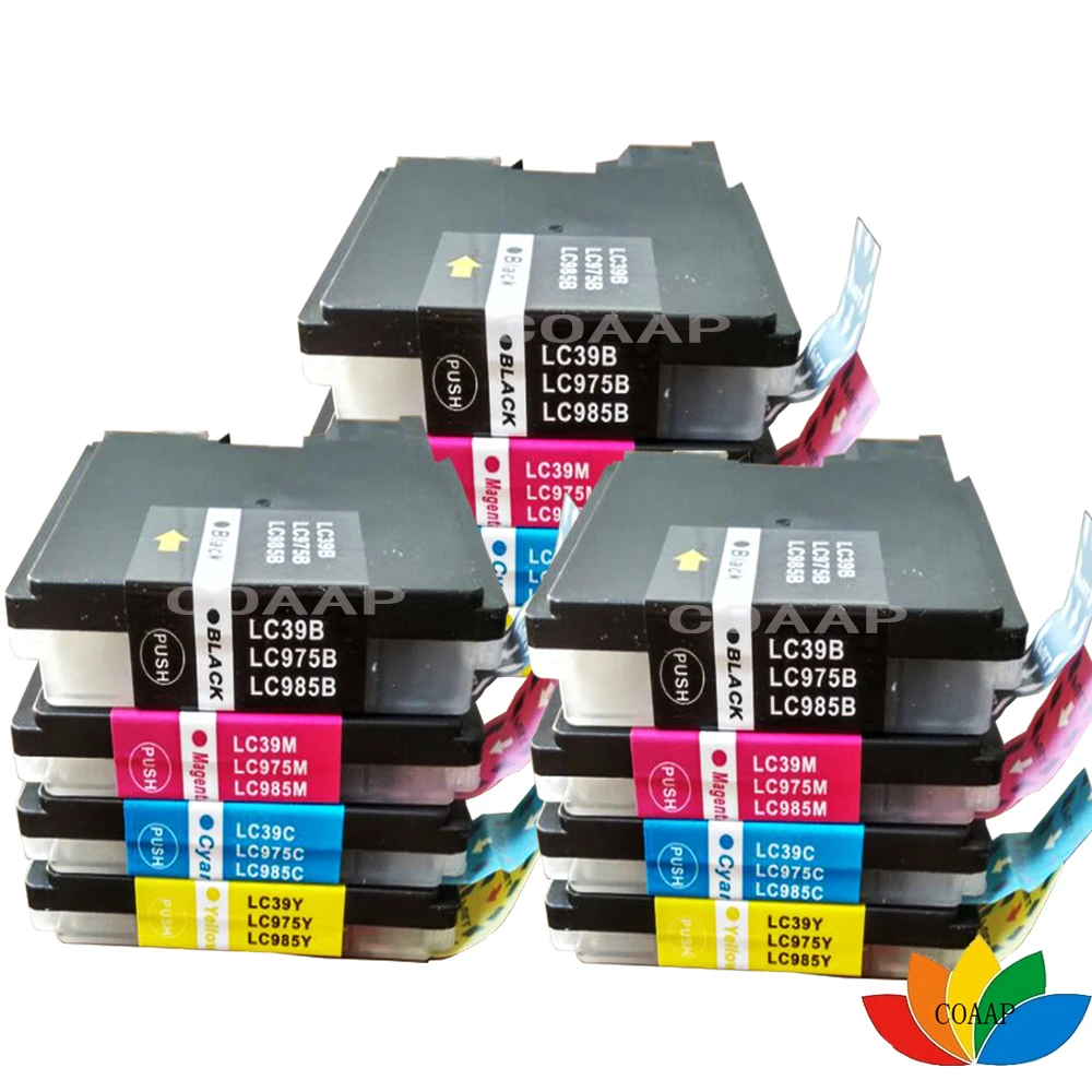 

12pcs for Compatible brother LC39 LC985 LC975 Ink cartridge for MFC-J410/415W/J220/J265W DCP-J125/J315W/J515W printer cartridge