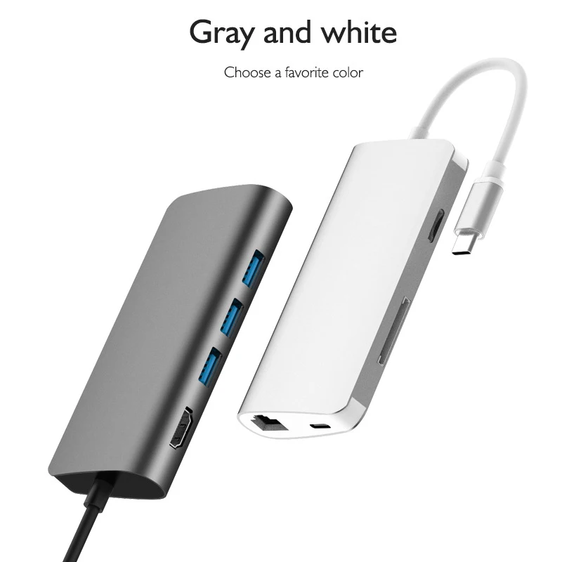 Uomio USB-C концентратор USB 3 0 RJ45 Тип C HDMI мульти-портовой коннектор Алюминий для Macbook Asus