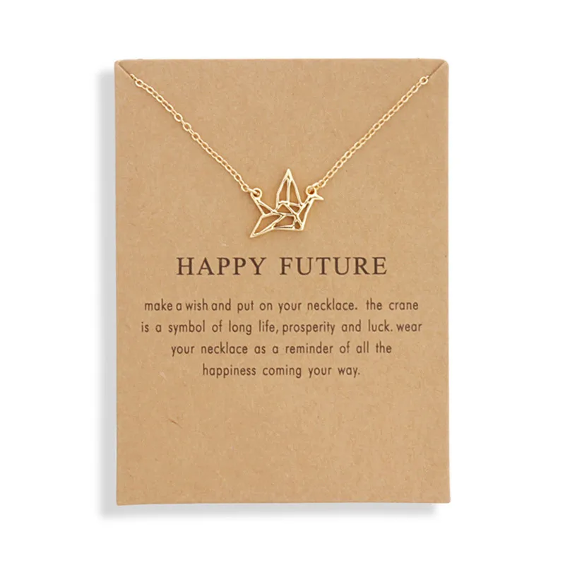 Happy Future Paper Crane Necklace Women Message Pigeon Pendant Clavicle Chain Statement Choker Necklaces Jewelry Best Gift
Happy Future Paper Crane Necklace Women Message Pigeon Pendant Clavicle Chain Statement Choker Necklaces Jewelry Best Gift