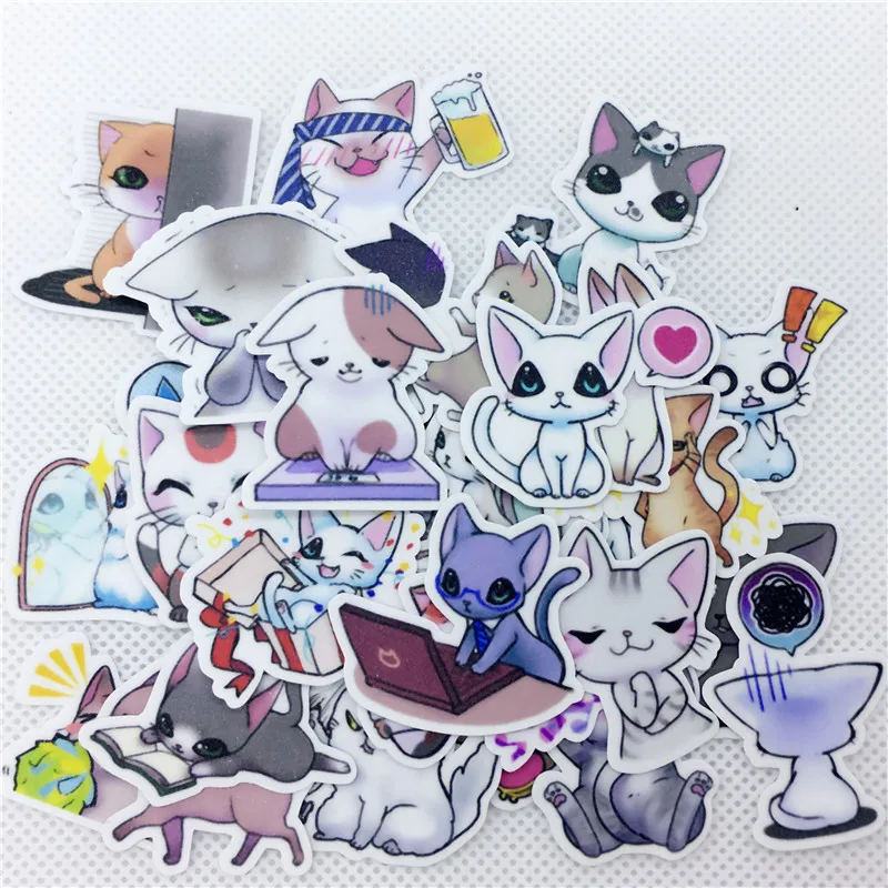 40 шт. наклейки с мультяшным сказочным котом kawaii для телефона автомобиля ноутбука
