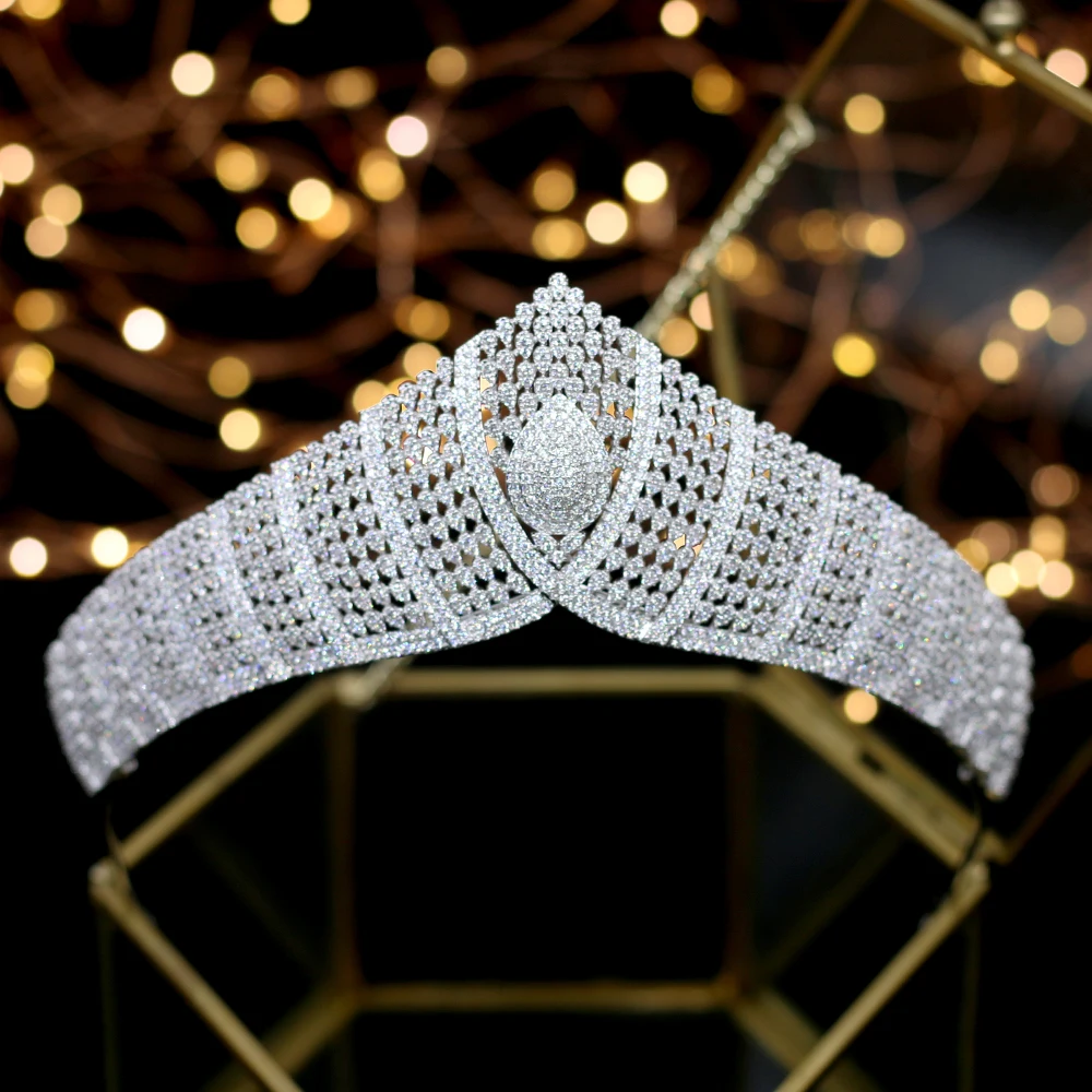 ASNORA Oversize Princess Crystal Wedding Tiaras Crowns Brides Zircon Hairbands Evening Headpieces Bridal Hair Accessories | Украшения и
