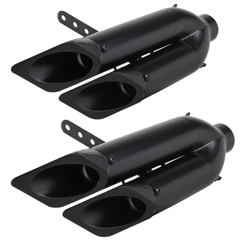 Модифицированный мотоцикл с двумя выходами Blackpipe Thunder Dual-Out Smokepipe спортивный