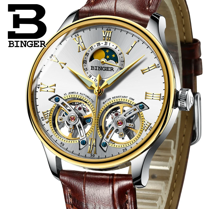 Men Mechanical Watches BINGER Luxury Brand Double Tourbillon Wrist Sapphire Waterproof Watch Men Clock Male reloj
Men Mechanical Watches BINGER Luxury Brand Double Tourbillon Wrist Sapphire Waterproof Watch Men Clock Male reloj