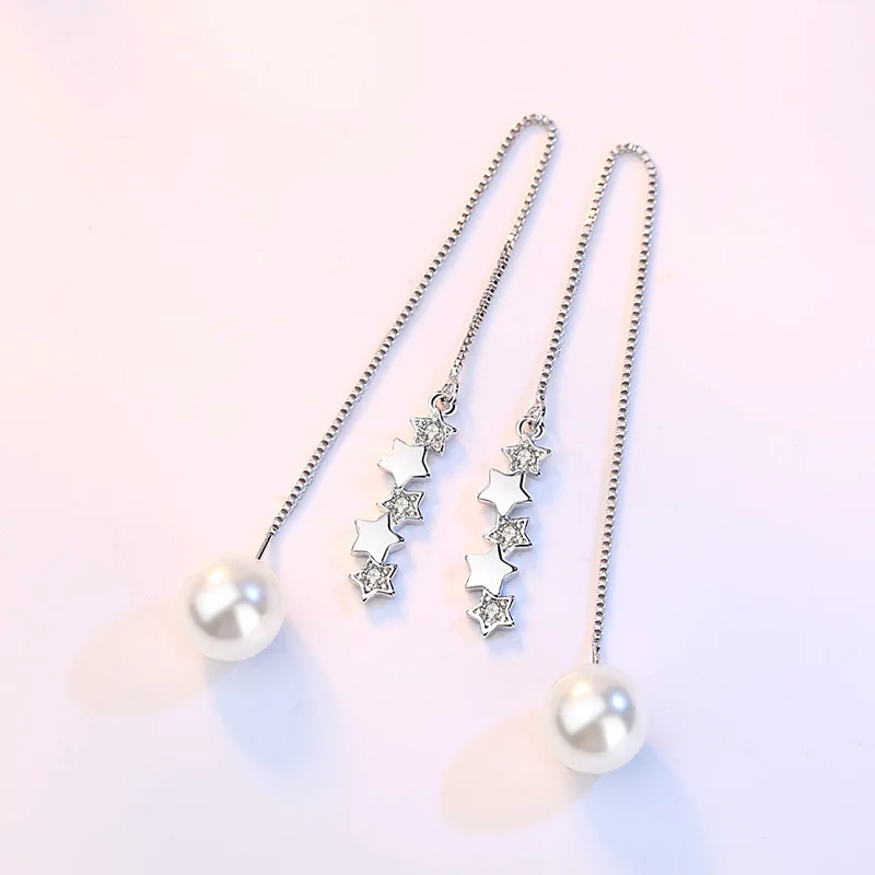 MEYRROYU 925 Sterling Silver Elegant Charm Temperament Pearl Earrings Jewelry Five-Pointed Star Meteor Earrings
MEYRROYU 925 Sterling Silver Elegant Charm Temperament Pearl Earrings Jewelry Five-Pointed Star Meteor Earrings