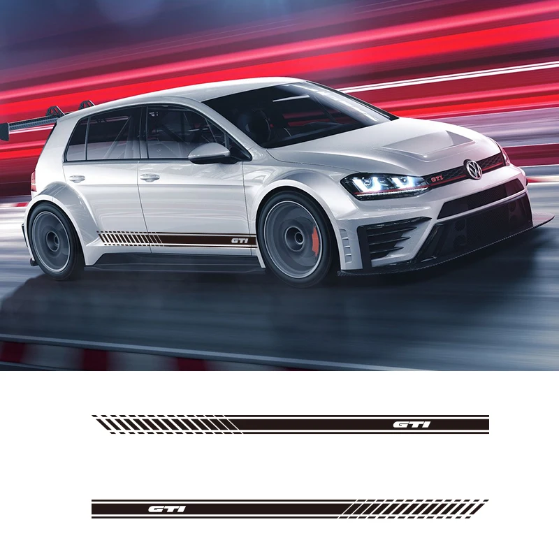 Стайлинг автомобиля наклейка на боковую юбку 2 шт. стикер POLO GOLF GTII для Volkswagen Polo