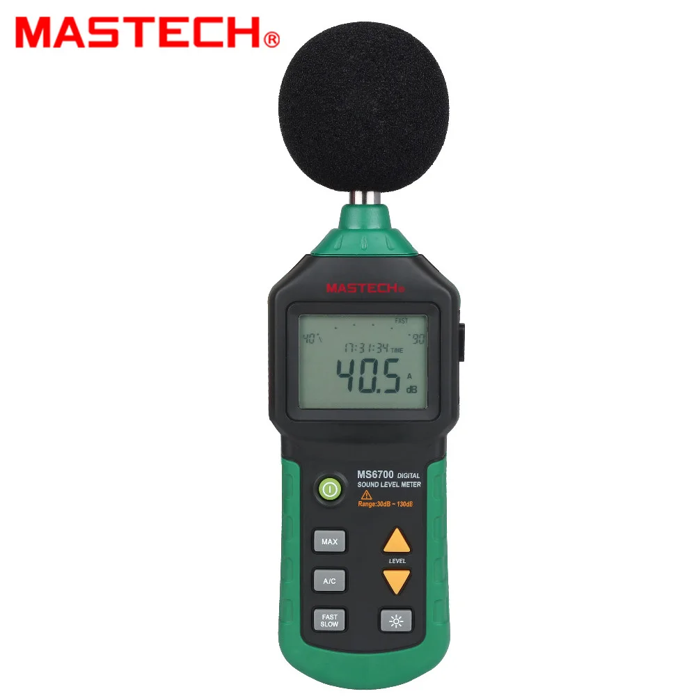 MASTECH MS6700 Industrial Grade LCD Digital Display Digital Sound Level Meter Noise Meter DB Meter Automatic Range 30dB ~ 130dB
MASTECH MS6700 Industrial Grade LCD Digital Display Digital Sound Level Meter Noise Meter DB Meter Automatic Range 30dB ~ 130dB