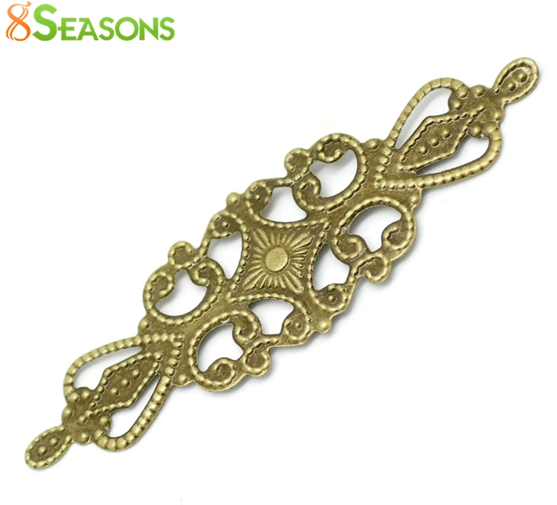 8Seasons Filigree Stamping Embellishments Findings Antique Bronze Flower Vine Hollow Jewelry 65mm(2 4/8") x 20mm( 6/8"), 100 PCs
8Seasons Filigree Stamping Embellishments Findings Antique Bronze Flower Vine Hollow Jewelry 65mm(2 4/8") x 20mm( 6/8"), 100 PCs