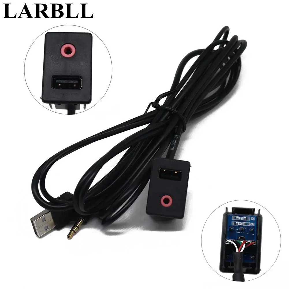 LARBLL Universal 6-Feet USB & 3.5mm to USB & 3.5mm AUX Dashboard Flush Mount Dash Extension Cable with Mounting Bracket Adapter
LARBLL Universal 6-Feet USB & 3.5mm to USB & 3.5mm AUX Dashboard Flush Mount Dash Extension Cable with Mounting Bracket Adapter