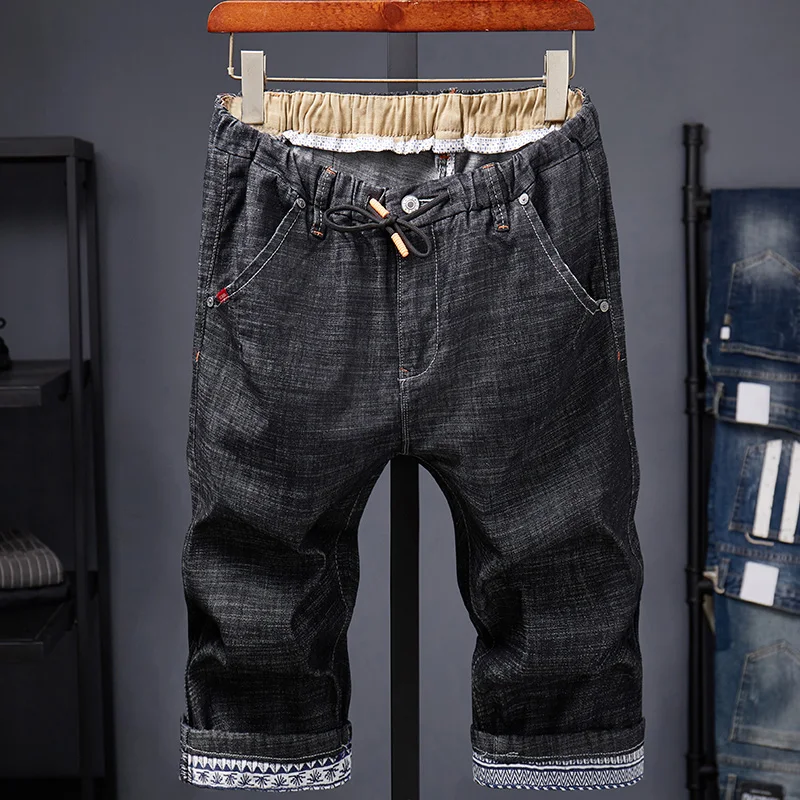 Summer Thin Denim Shorts Men's Straight Cotton Slim Calf Length Shorts Men's New Fashion Elastic Waist Denim Shorts
Summer Thin Denim Shorts Men's Straight Cotton Slim Calf Length Shorts Men's New Fashion Elastic Waist Denim Shorts