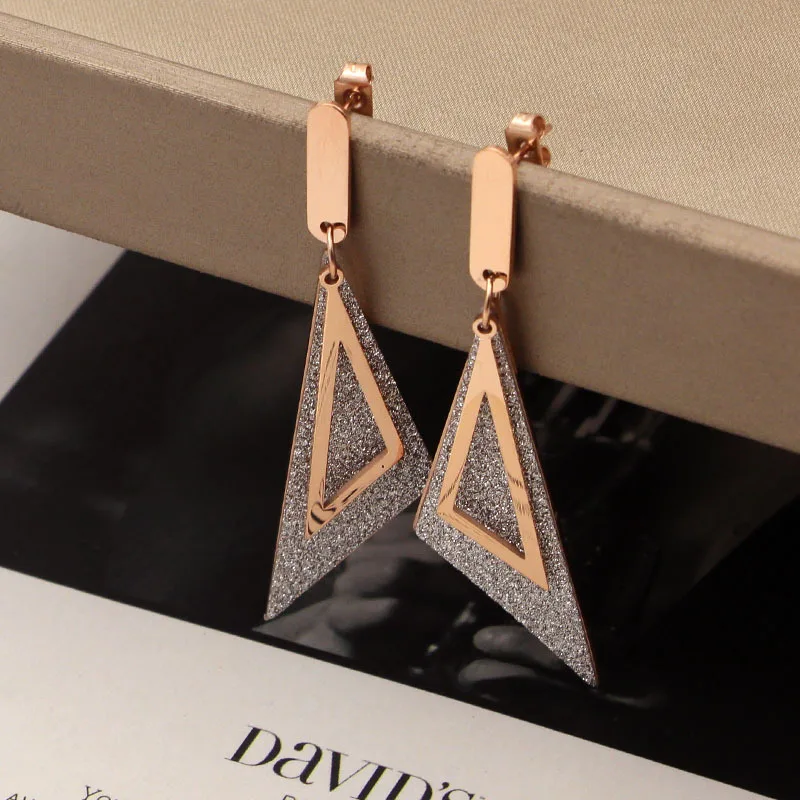 Fashion Stainless Steel Geometric Drop Earring Rose Gold Color Women Female Party Gift
Fashion Stainless Steel Geometric Drop Earring Rose Gold Color Women Female Party Gift