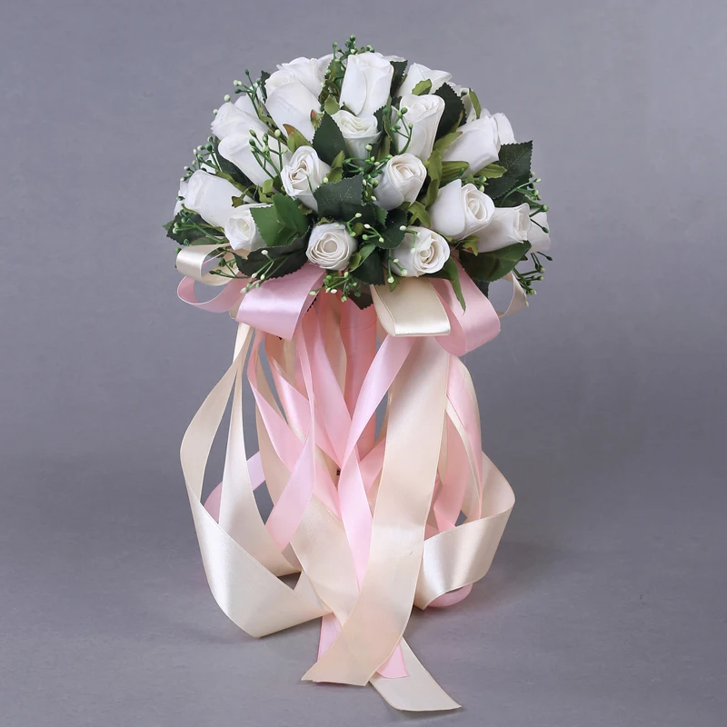 2018 красивые цветы ручной работы 36 шт. искусственных роз жемчуг свадебные