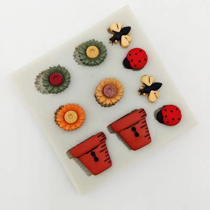 minsunbak Mini Flower Pot And Small Flower Fondant Mold Cute Little Bee Cake Decorated Chocolate Tools Food Grade Silicone
minsunbak Mini Flower Pot And Small Flower Fondant Mold Cute Little Bee Cake Decorated Chocolate Tools Food Grade Silicone