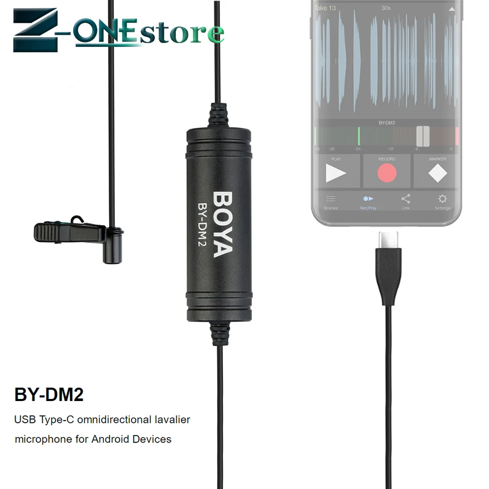 Boya New BY-DM2 Lavalier Condenser Microphone Type-C Port Interview Vlogging Mic for Samsung S8 Xiaomi Mi 8 Android Smartphones
Boya New BY-DM2 Lavalier Condenser Microphone Type-C Port Interview Vlogging Mic for Samsung S8 Xiaomi Mi 8 Android Smartphones