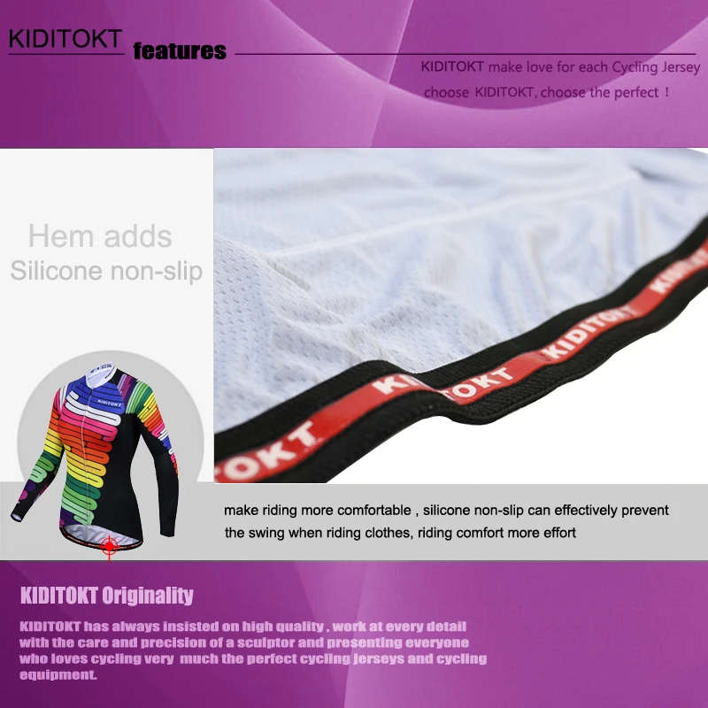 KIDITOKT 2020 Pro Anti-UV Cycling Clothing 100% Polyester Cycling Jersey Long Sleeves Mountain Bike Cycling Clothing For Women
KIDITOKT 2020 Pro Anti-UV Cycling Clothing 100% Polyester Cycling Jersey Long Sleeves Mountain Bike Cycling Clothing For Women