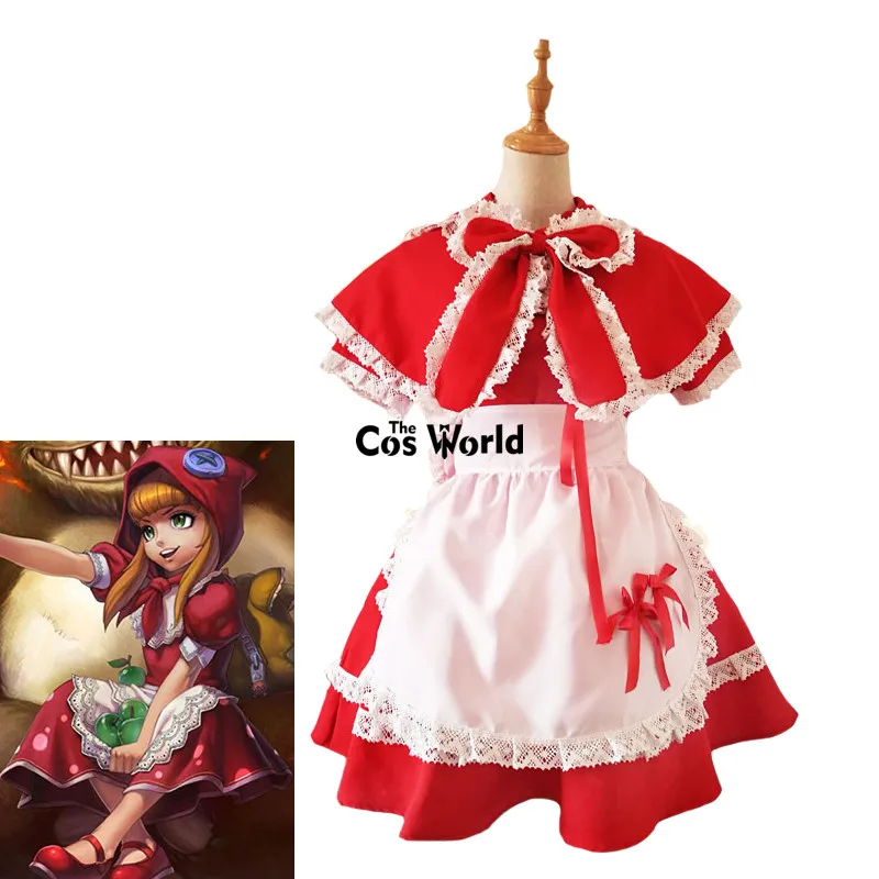 LOL Annie Little Red Hood Maid Apron Dress Uniform Outfit Halloween Hallowmas Festival Cosplay Costumes
LOL Annie Little Red Hood Maid Apron Dress Uniform Outfit Halloween Hallowmas Festival Cosplay Costumes