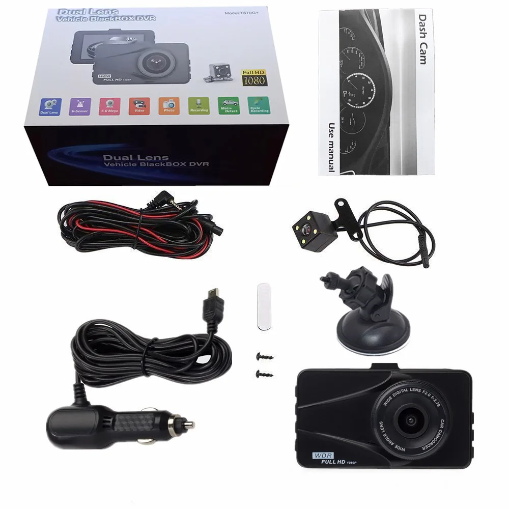 Auto Dual-lens Dash Cam Car DVR Vehicle-mounted Tachograph DVR USB Monitor Hidden Recorder for High Definition Reversing Image
Auto Dual-lens Dash Cam Car DVR Vehicle-mounted Tachograph DVR USB Monitor Hidden Recorder for High Definition Reversing Image