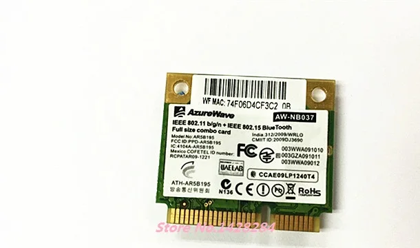 Original Wholesales New Wireless Card Atheros AR5B195 AR9002WB Half Mini PCI-E WIFI BT For Bluetooth-compatible3.0 150Mbps
Original Wholesales New Wireless Card Atheros AR5B195 AR9002WB Half Mini PCI-E WIFI BT For Bluetooth-compatible3.0 150Mbps