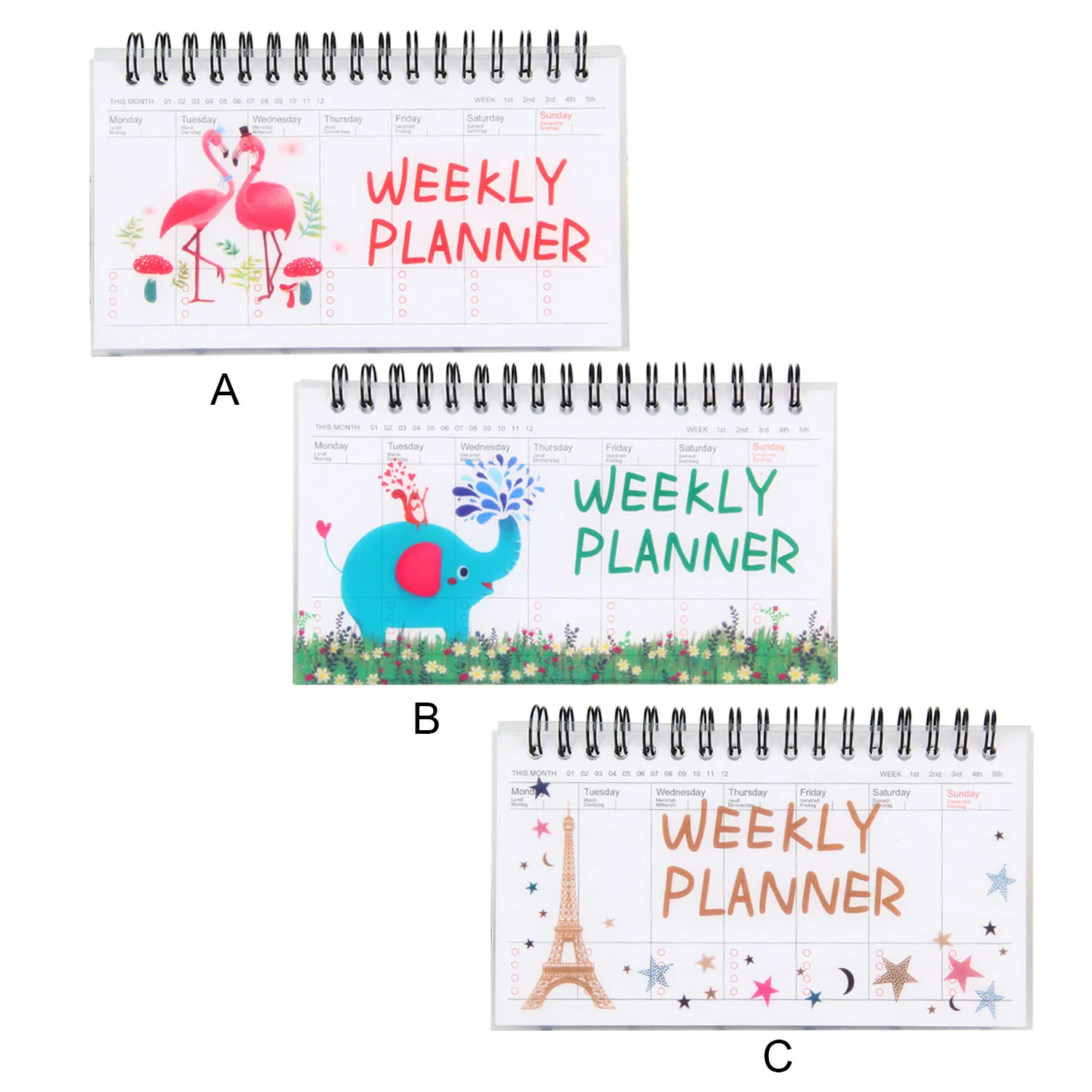 Flamingoes Weekly Daily Planner Notebook Kawaii Cartoon Desk Standing Memo Pad with 50 Sheets for School Office Home Supplies
Flamingoes Weekly Daily Planner Notebook Kawaii Cartoon Desk Standing Memo Pad with 50 Sheets for School Office Home Supplies