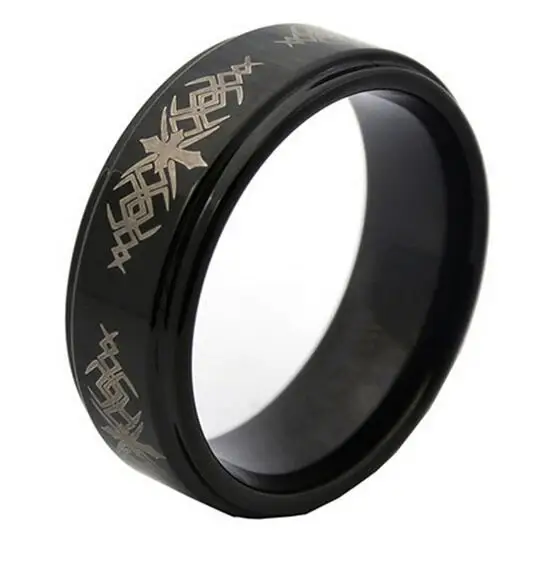 Бесплатная доставка 8 мм уникальное мужское черное кольцо из карбида вольфрама