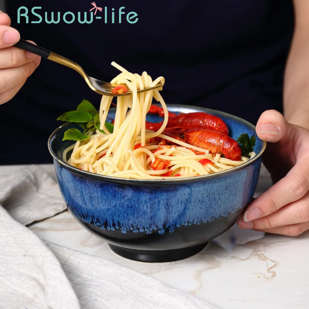 7 Inch Kitchen Supplies Creative Ceramic Bowl Salad Bowles Instant Noodle Bowles Soup Bowl Kiln Glazed Blue Household Tableware
7 Inch Kitchen Supplies Creative Ceramic Bowl Salad Bowles Instant Noodle Bowles Soup Bowl Kiln Glazed Blue Household Tableware