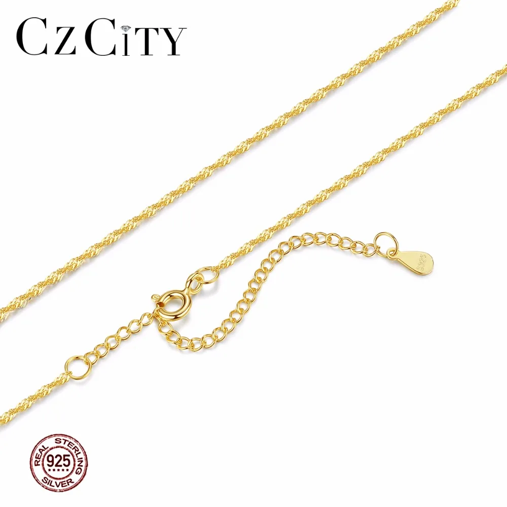 CZCITY Genuine 925 Sterling Silver Women Chain Necklace Two Colors Crude or Fine Link chains 40+5cm Necklaces Jewelry Woman Gift
CZCITY Genuine 925 Sterling Silver Women Chain Necklace Two Colors Crude or Fine Link chains 40+5cm Necklaces Jewelry Woman Gift