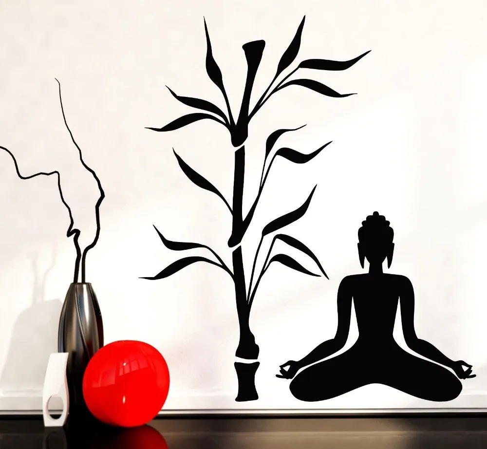 

Buddha Tree Blossom Yoga Vinyl Wall Decal Buddhism Sit in Meditation Relaxation Art Wall Sticker Living Room Bedroom Home Decor
